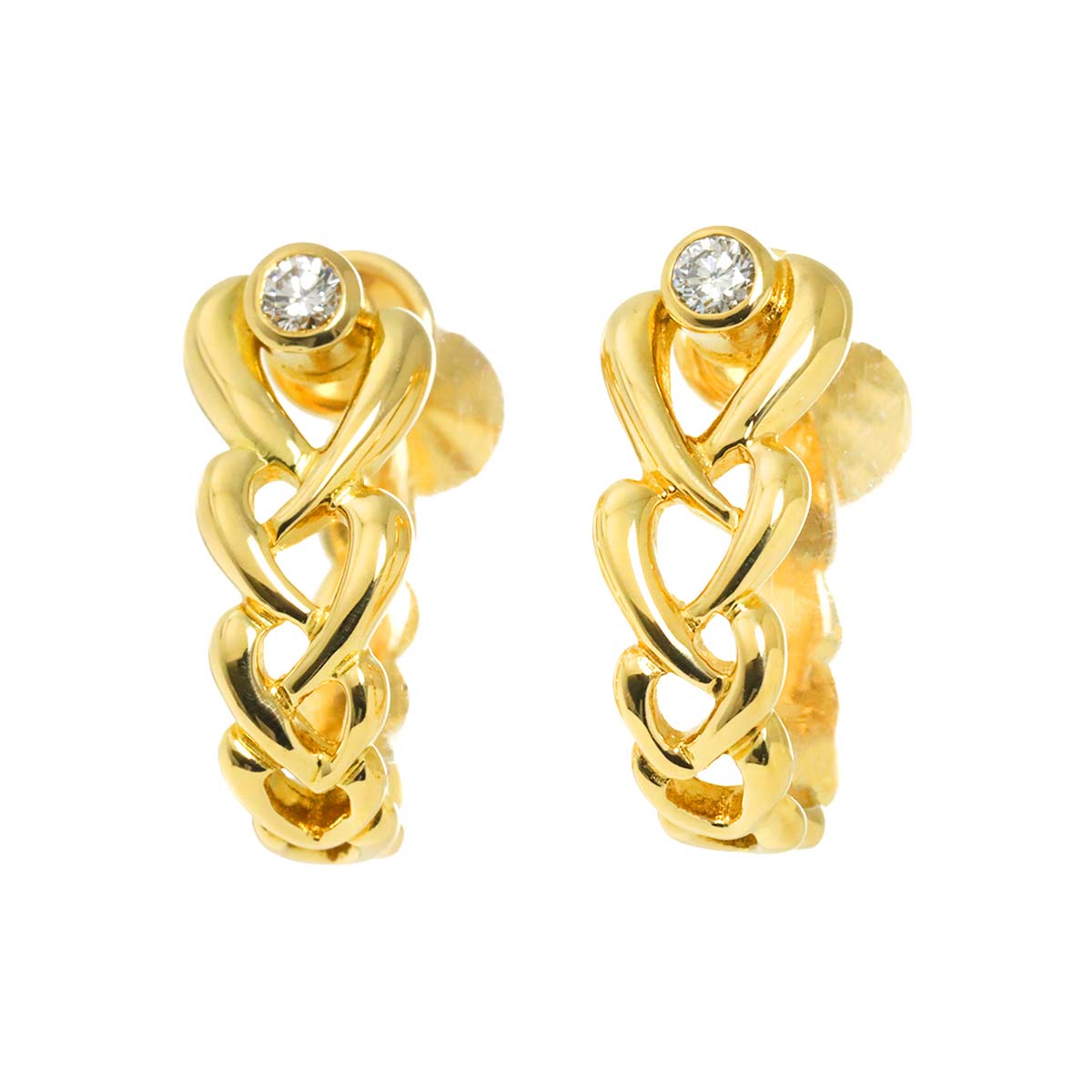 Akoya Pearl 5.3mm Diamond Earrings 18K Yellow Gold 750