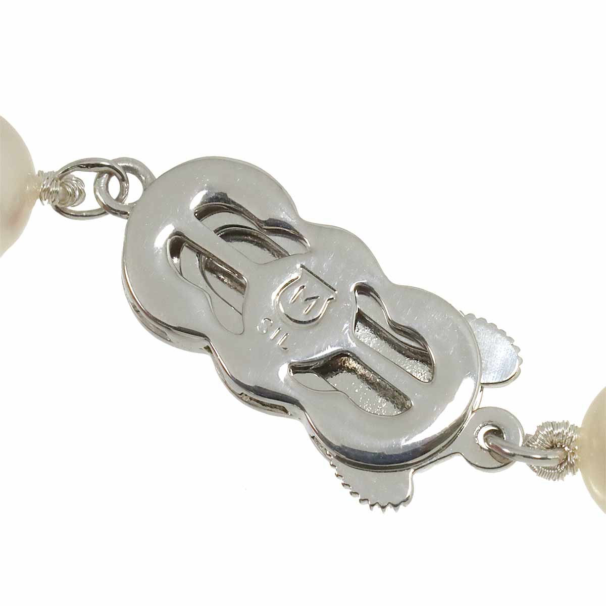 Akoya Pearl SV Necklace 18K WG Earrings Pierced Two piece set