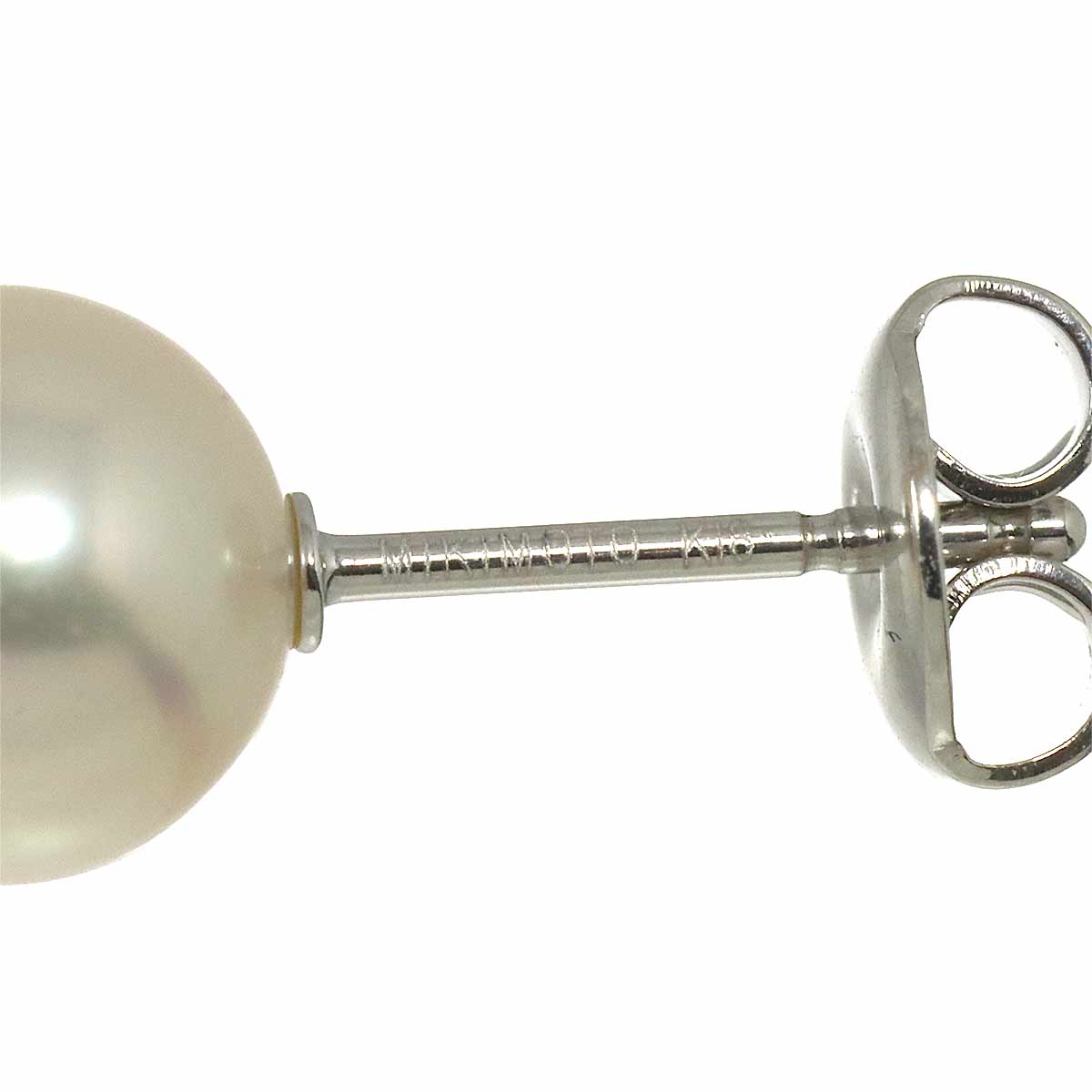 Akoya Pearl SV Necklace 18K WG Earrings Pierced Two piece set