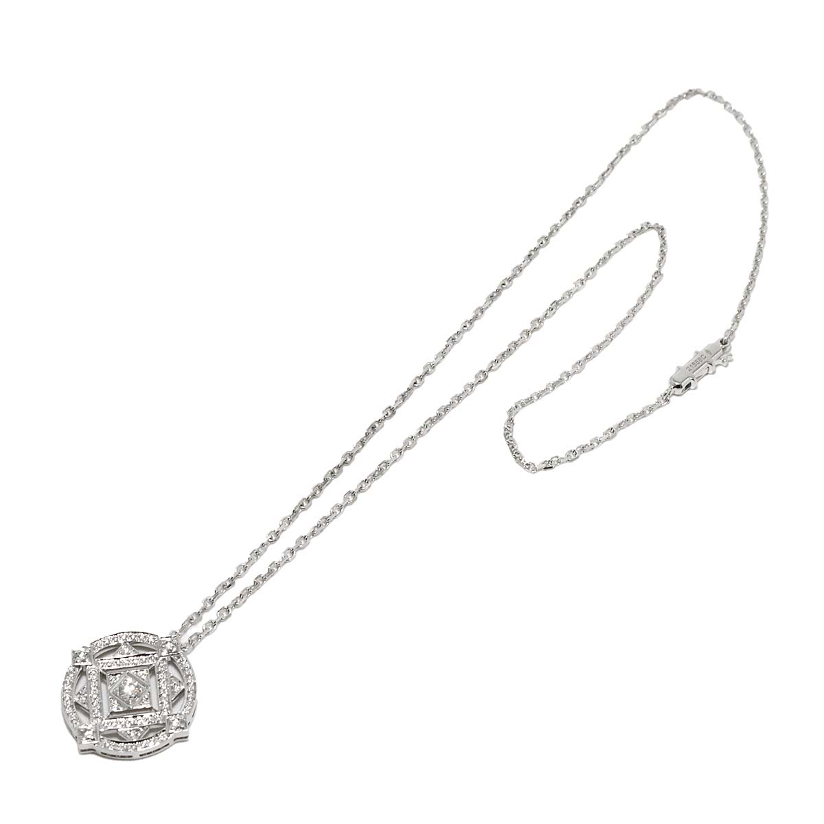 Diamond Necklace 18K White Gold 750