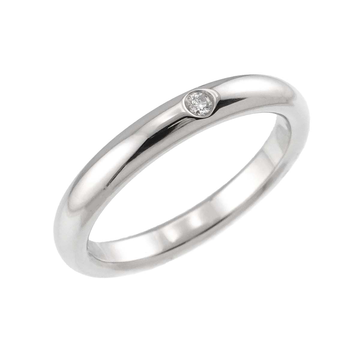 Stacking Band Ring Diamond 1P Platinum Size4.75-5(US)