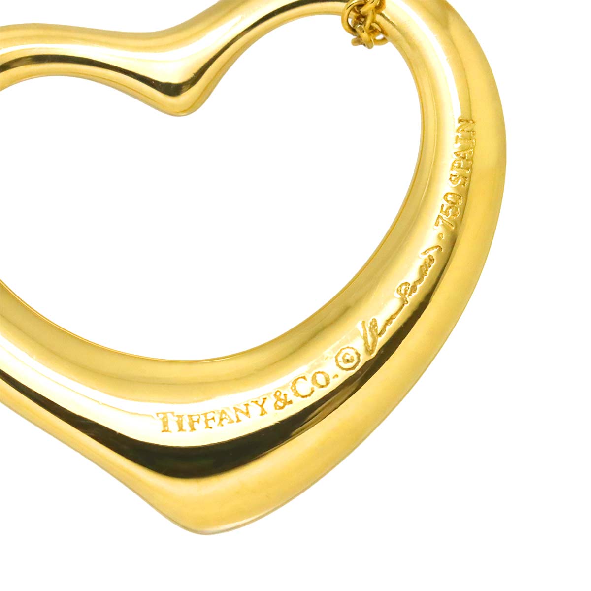 Open Heart Diamond Necklace 18K Yellow Gold 750