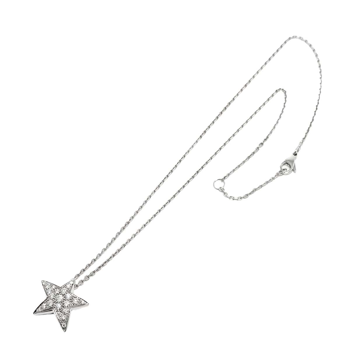 Comet Diamond Necklace LM 18K White Gold 750