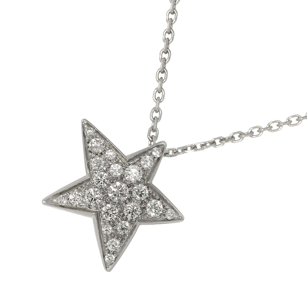 Comet Diamond Necklace LM 18K White Gold 750