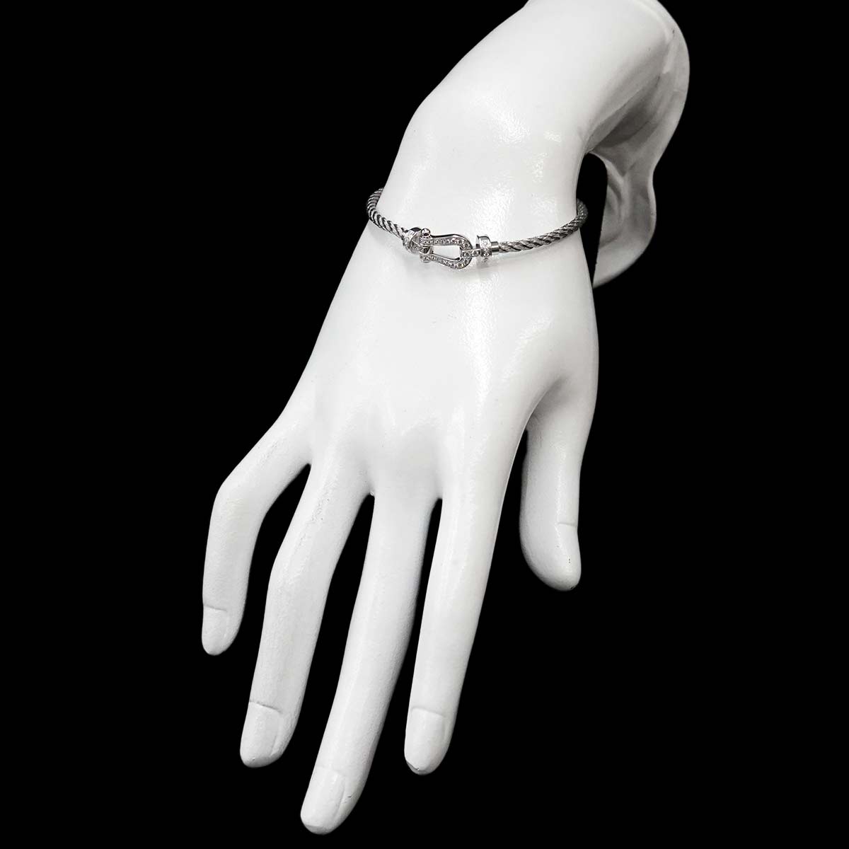 Force 10 Full Diamond Bracelet MM 18K WG 750 Steel size16