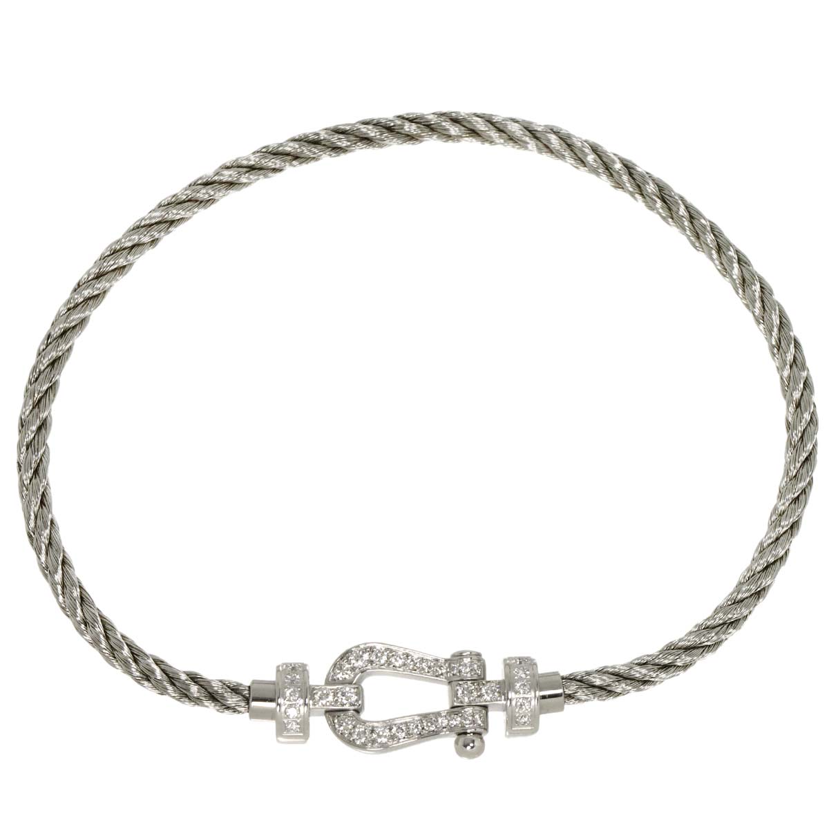 Force 10 Full Diamond Bracelet MM 18K WG 750 Steel size16