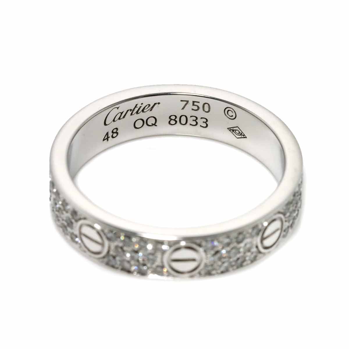 Mini Love Ring Full Pave Diamond 18K WG 750 size48 4.5(US)
