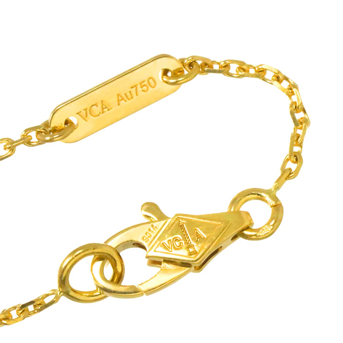 Sweet Alhambra Heart Mother of Pearl MOP Necklace 18K YG 750