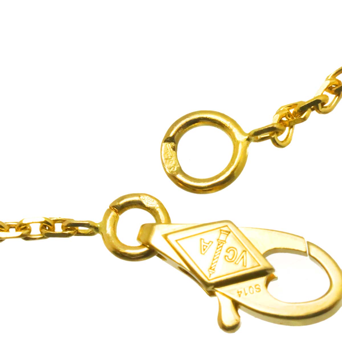 Sweet Alhambra Heart Mother of Pearl MOP Necklace 18K YG 750