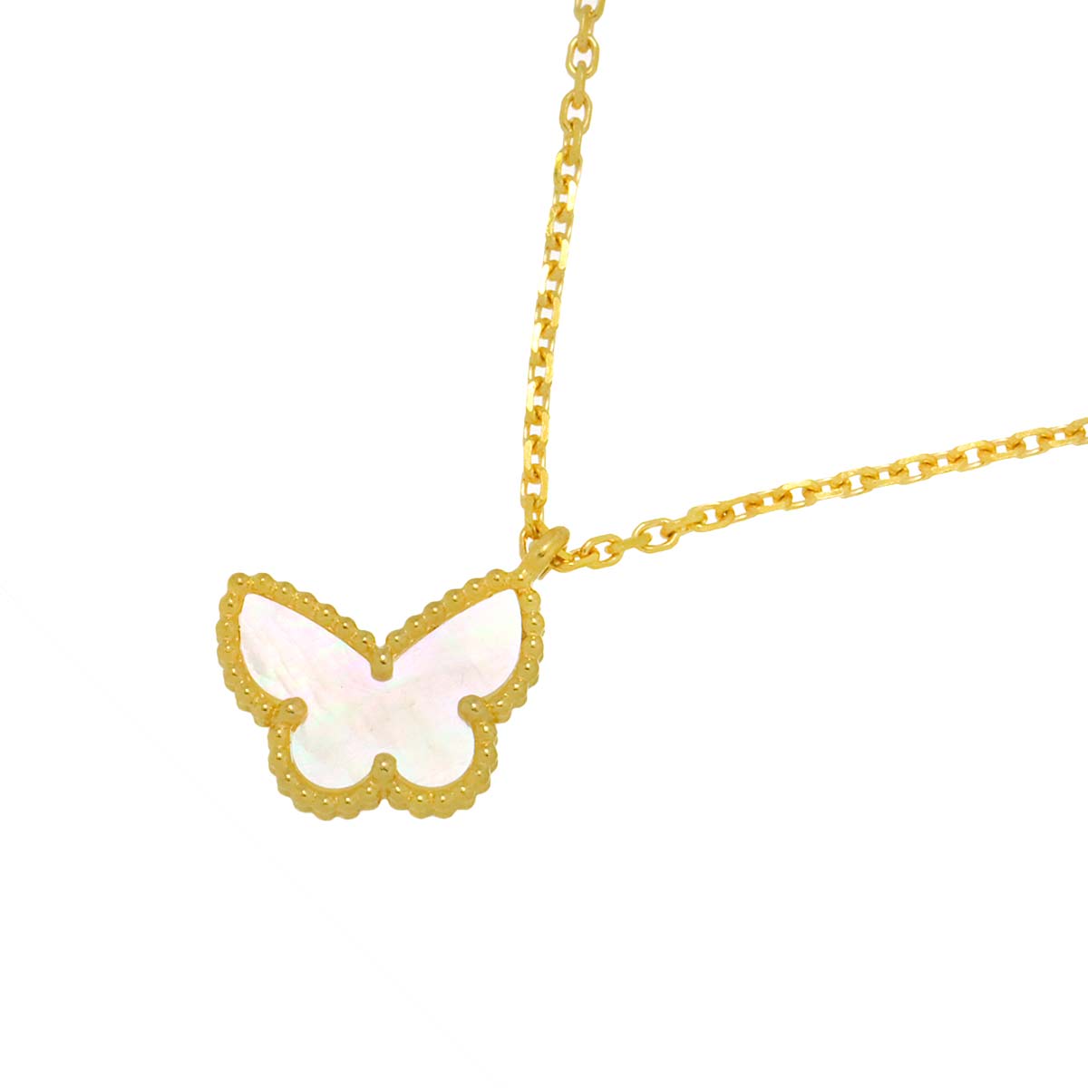 Sweet Alhambra Heart Mother of Pearl MOP Necklace 18K YG 750