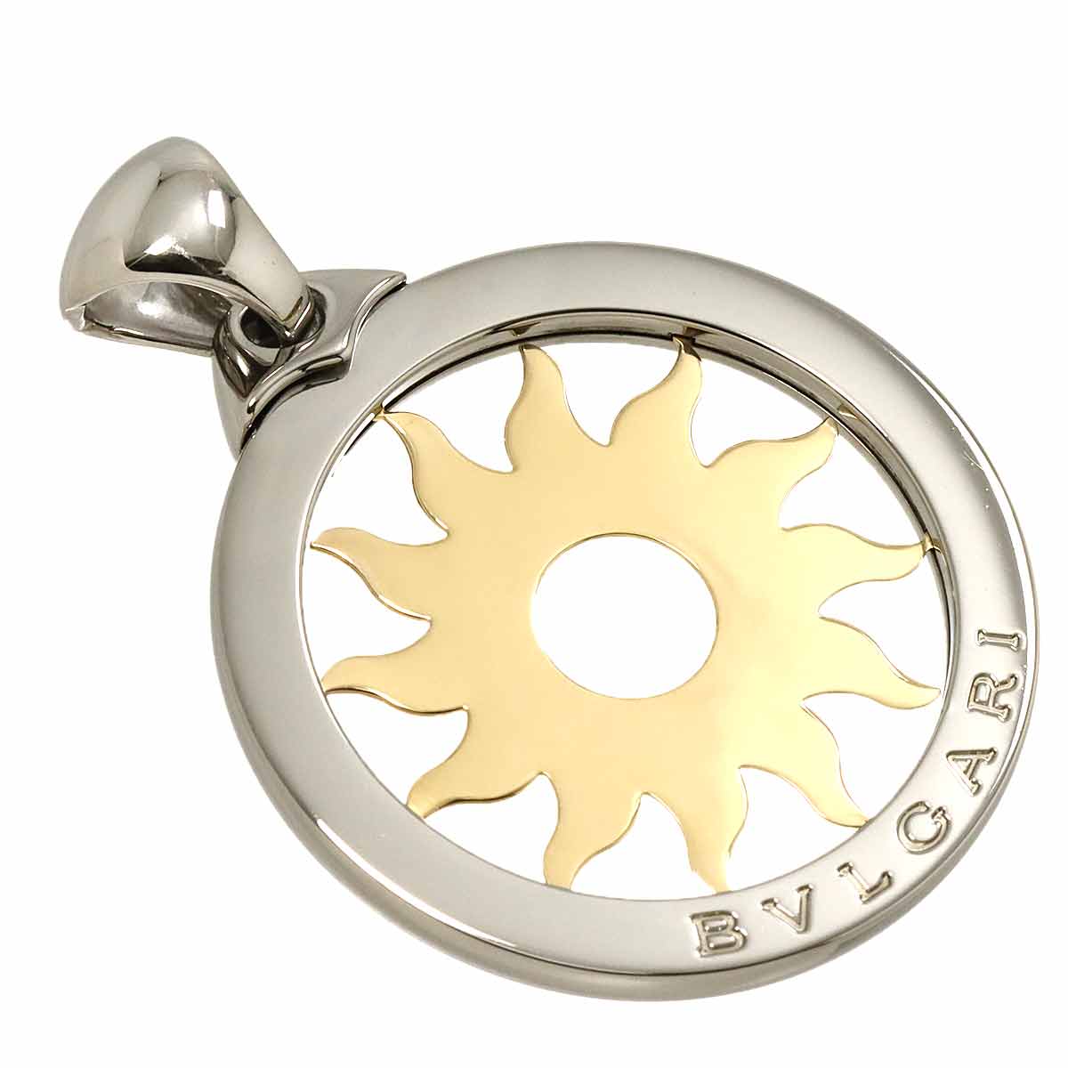 Tondo Sun Pendant Top 18K YG 750 SS