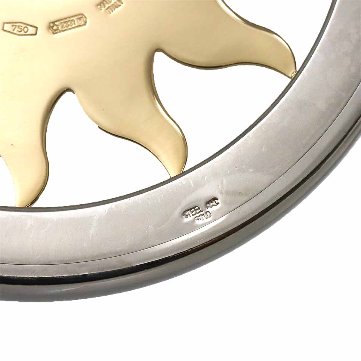 Tondo Sun Pendant Top 18K YG 750 SS