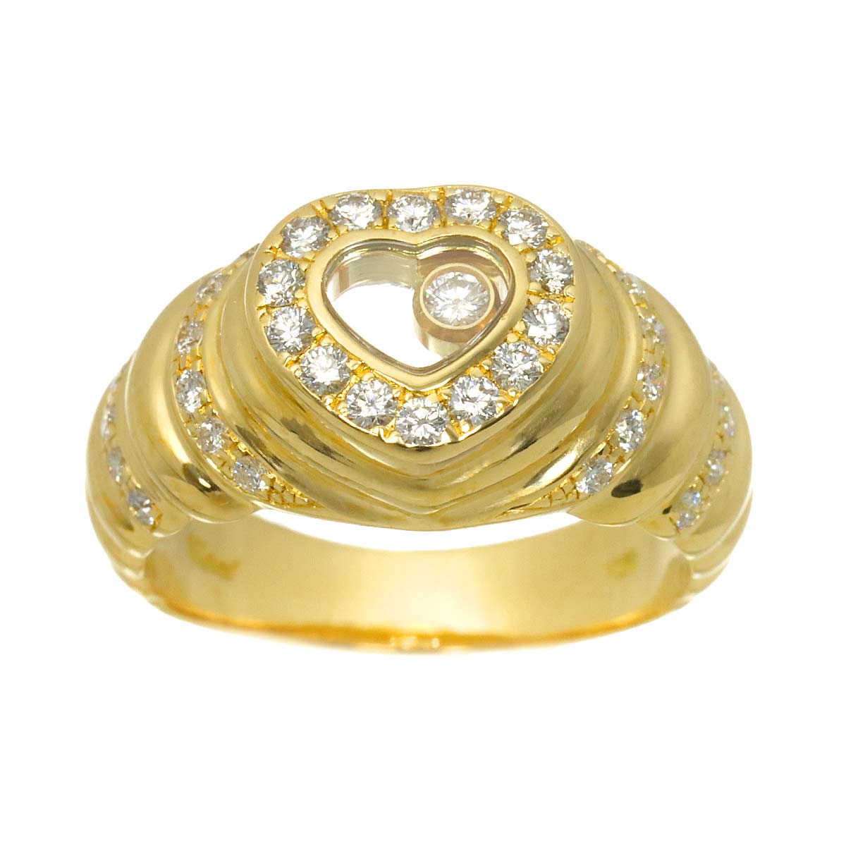 Happy Heart Diamond Ring 18K YG 750 Size6.25-6.5(US)