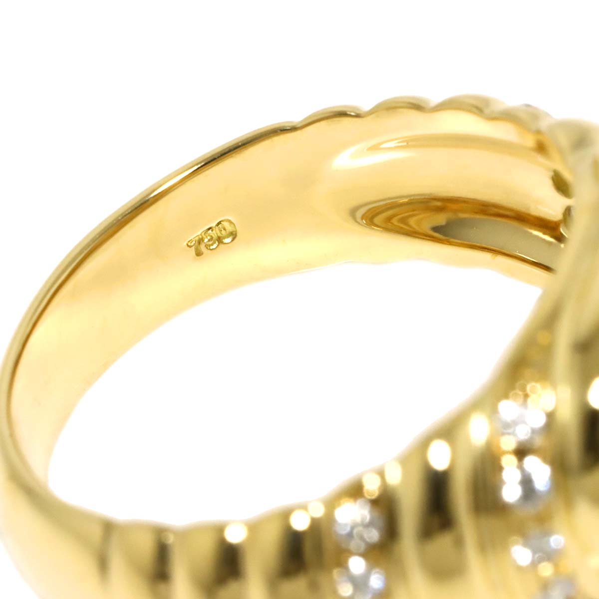 Happy Heart Diamond Ring 18K YG 750 Size6.25-6.5(US)