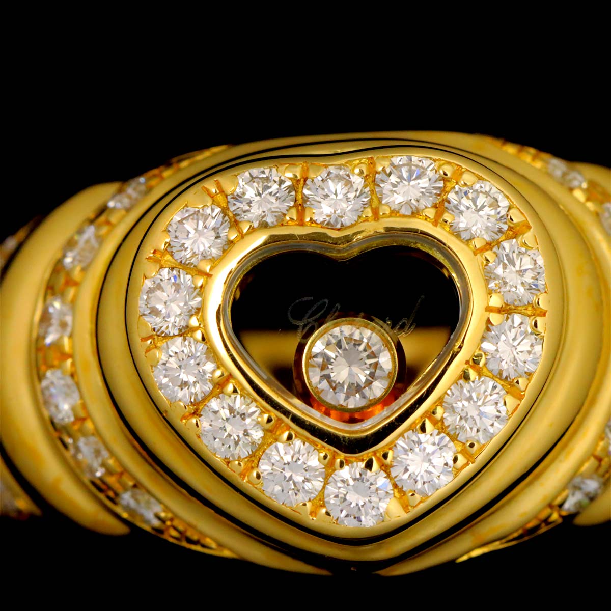 Happy Heart Diamond Ring 18K YG 750 Size6.25-6.5(US)