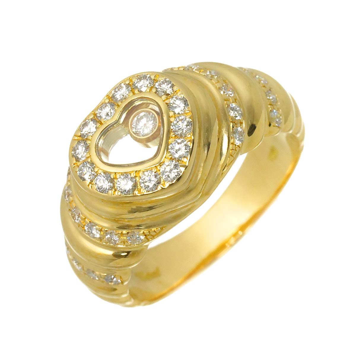 Happy Heart Diamond Ring 18K YG 750 Size6.25-6.5(US)