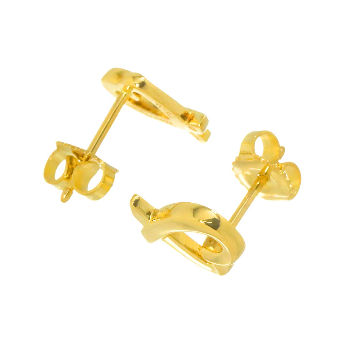 Loving Heart Earrings Pierced 18K Yellow Gold 750
