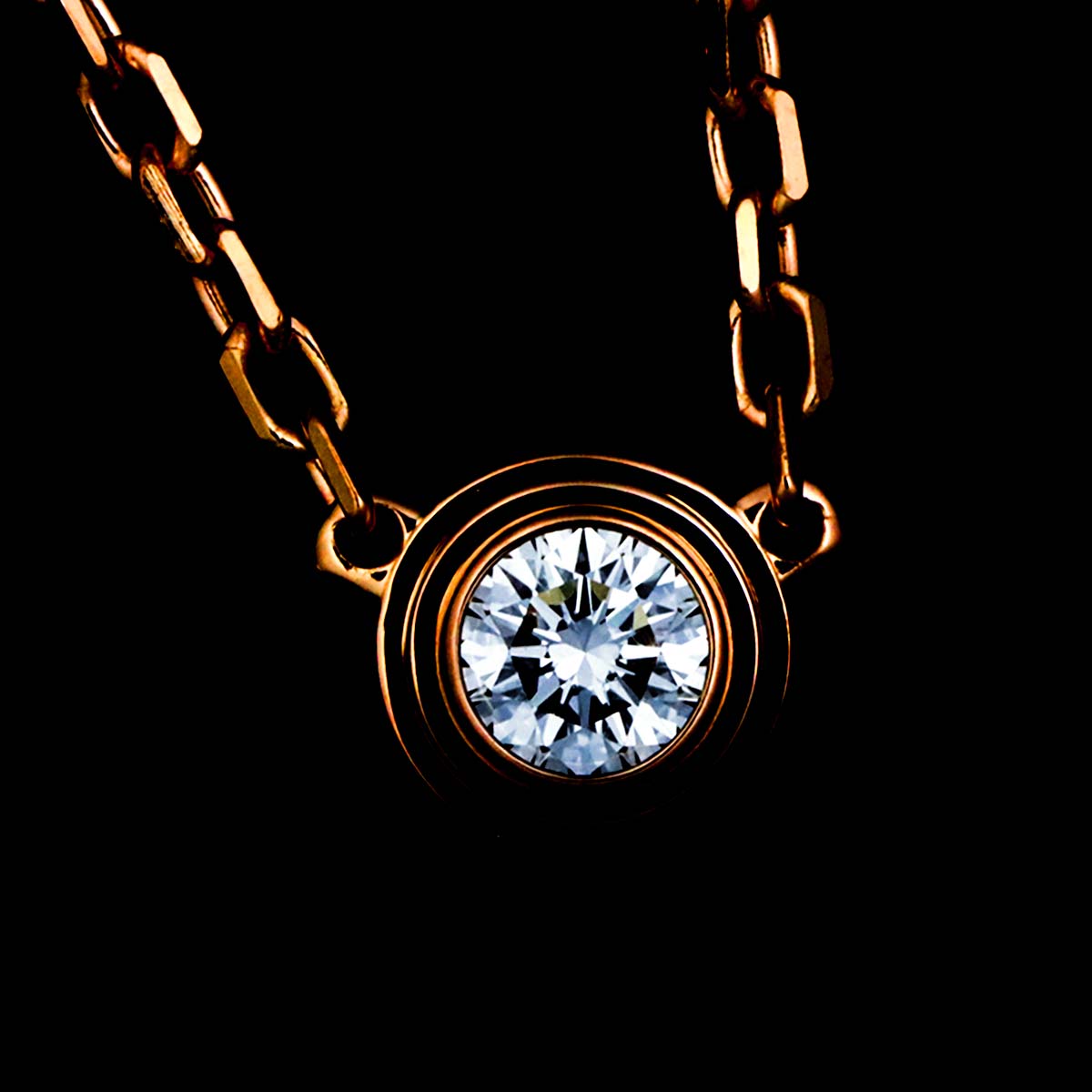 d Amour Diamond Necklace XS 18K Pink Gold 750