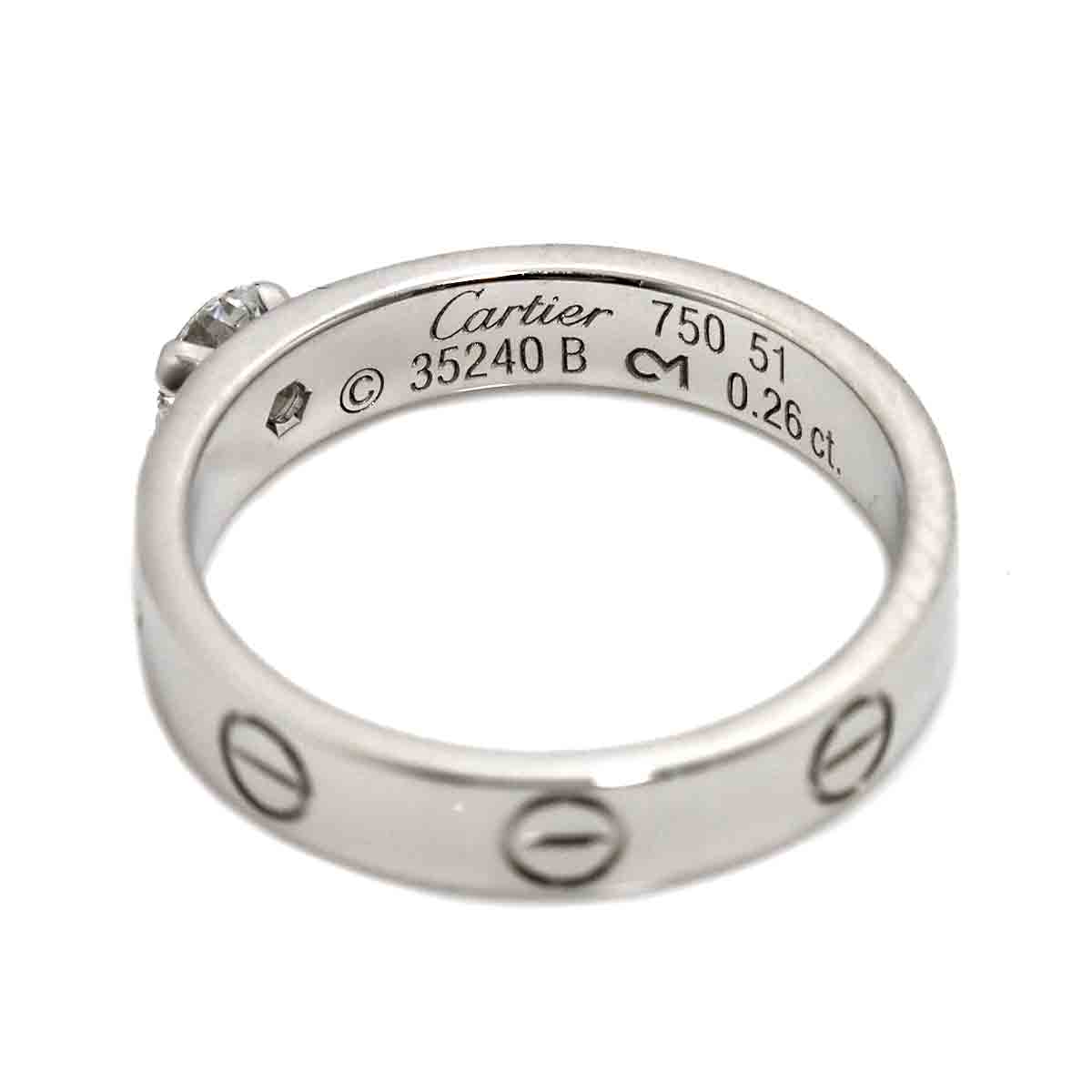 Mini Love Diamond 0.26ct Ring 18K WG 750 size51 5.5-5.75(US)