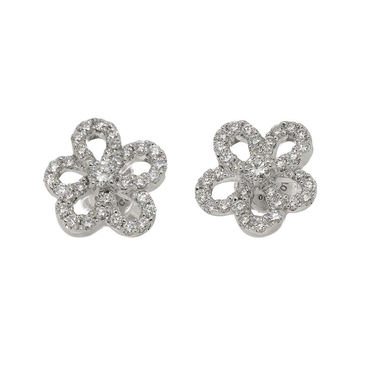 Diamond 0.22ct/0.22ct Earrings Pierced 18K WG 750