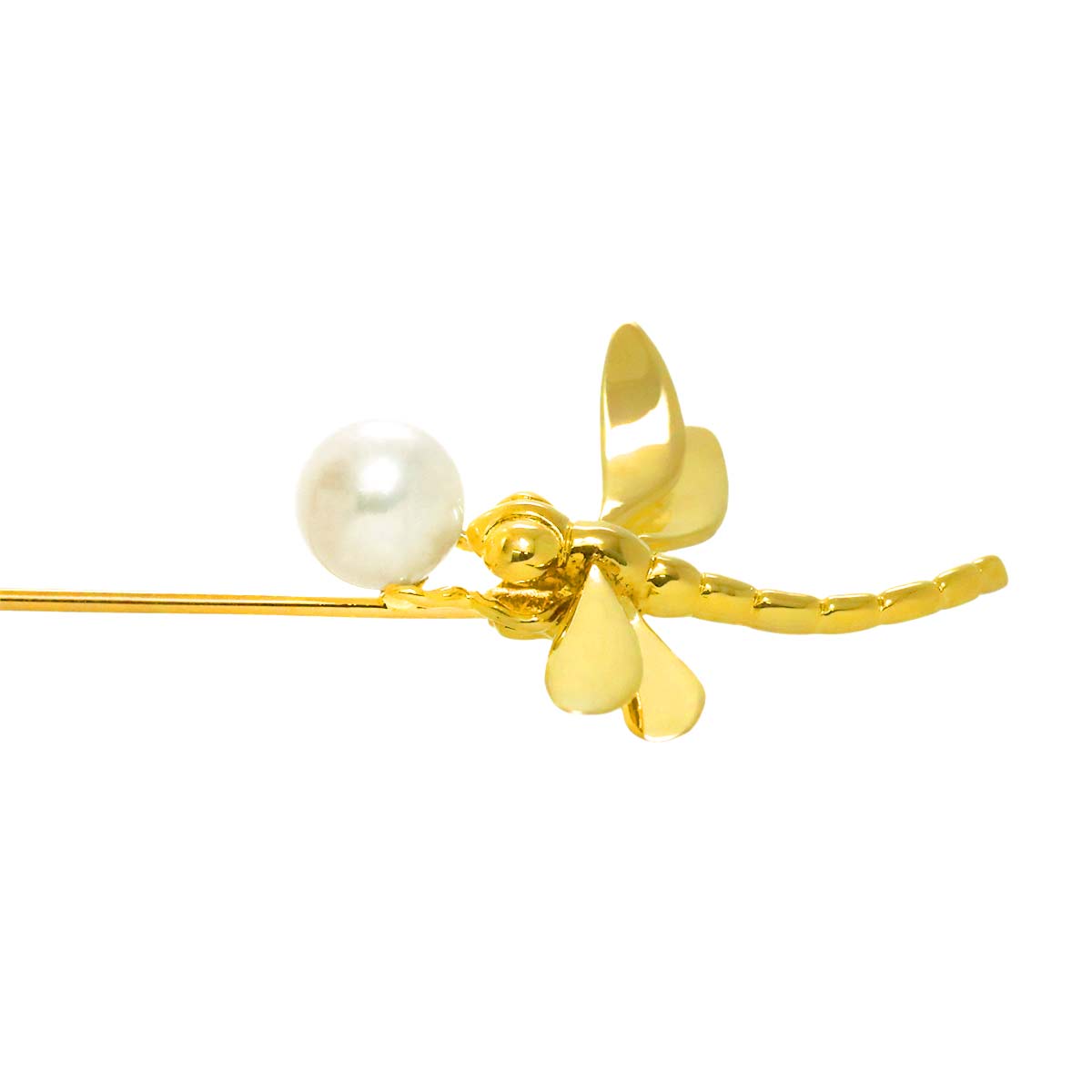 Akoya Pearl 6.7mm Pin Brooch 18K YG 750
