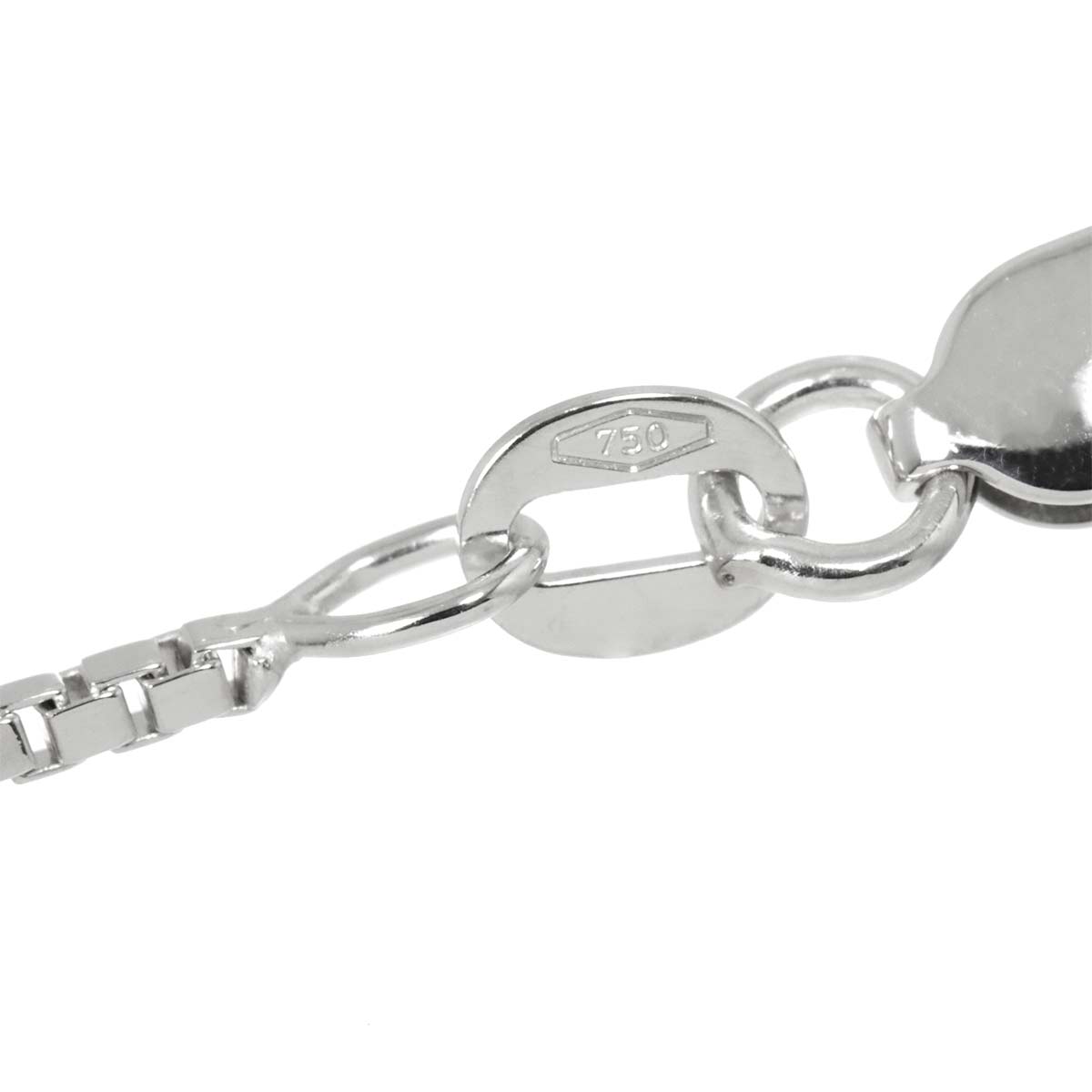 Cube Diamond Necklace 18K White Gold 750