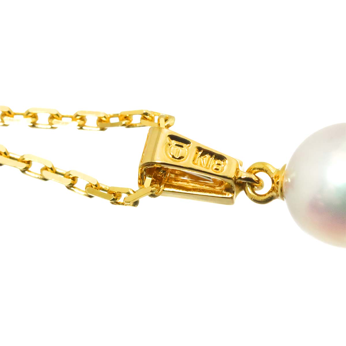 Akoya Pearl 6.6mm Diamond 0.08ct Necklace 18K YG 750