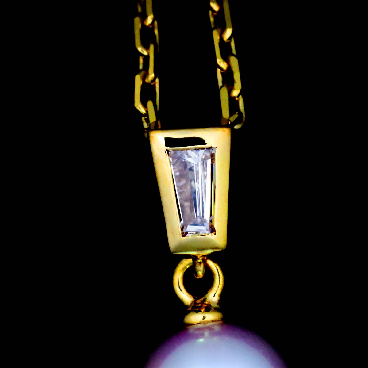 Akoya Pearl 6.6mm Diamond 0.08ct Necklace 18K YG 750