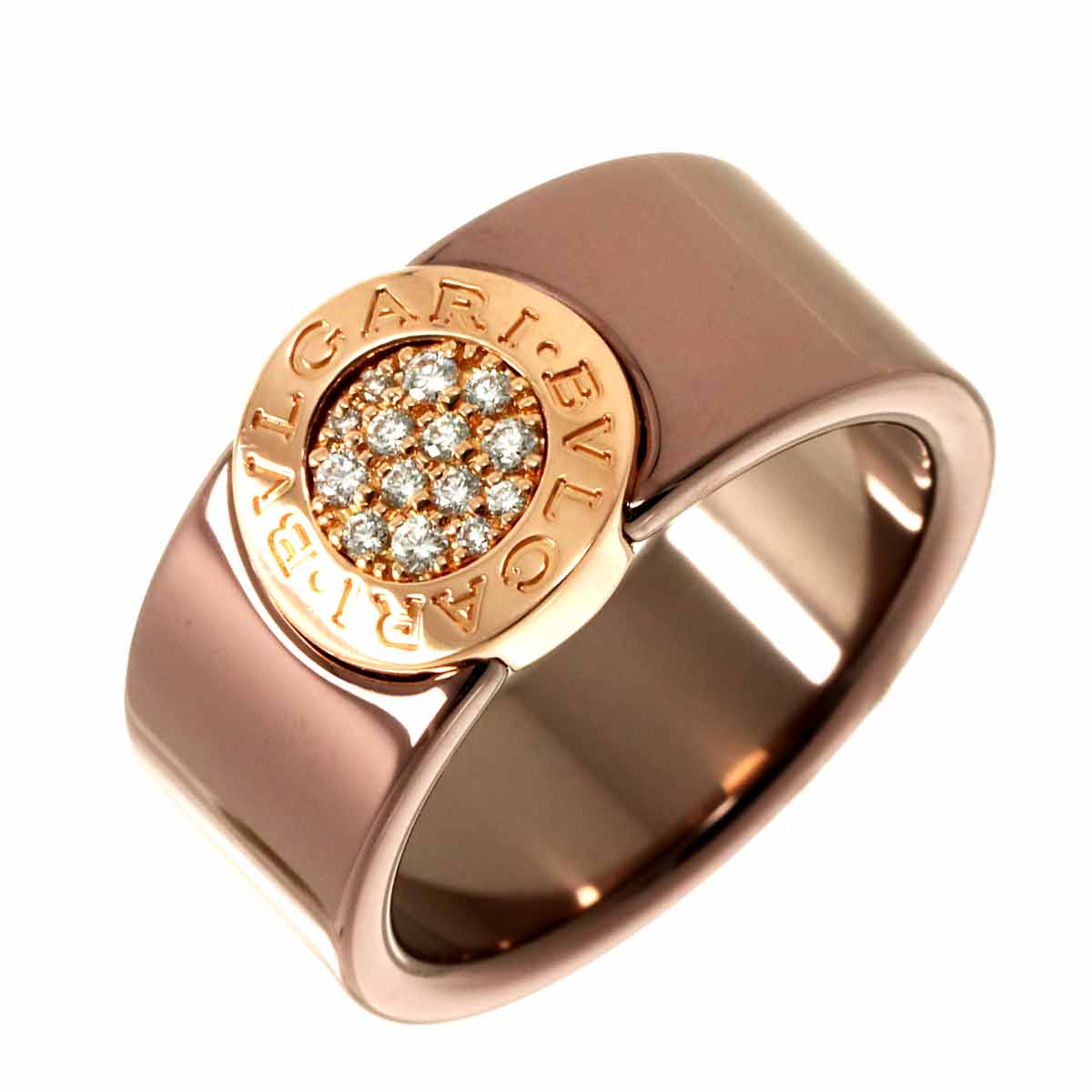 Diamond Ring 18K Pink Gold 750 METAL size60 8.75(US)