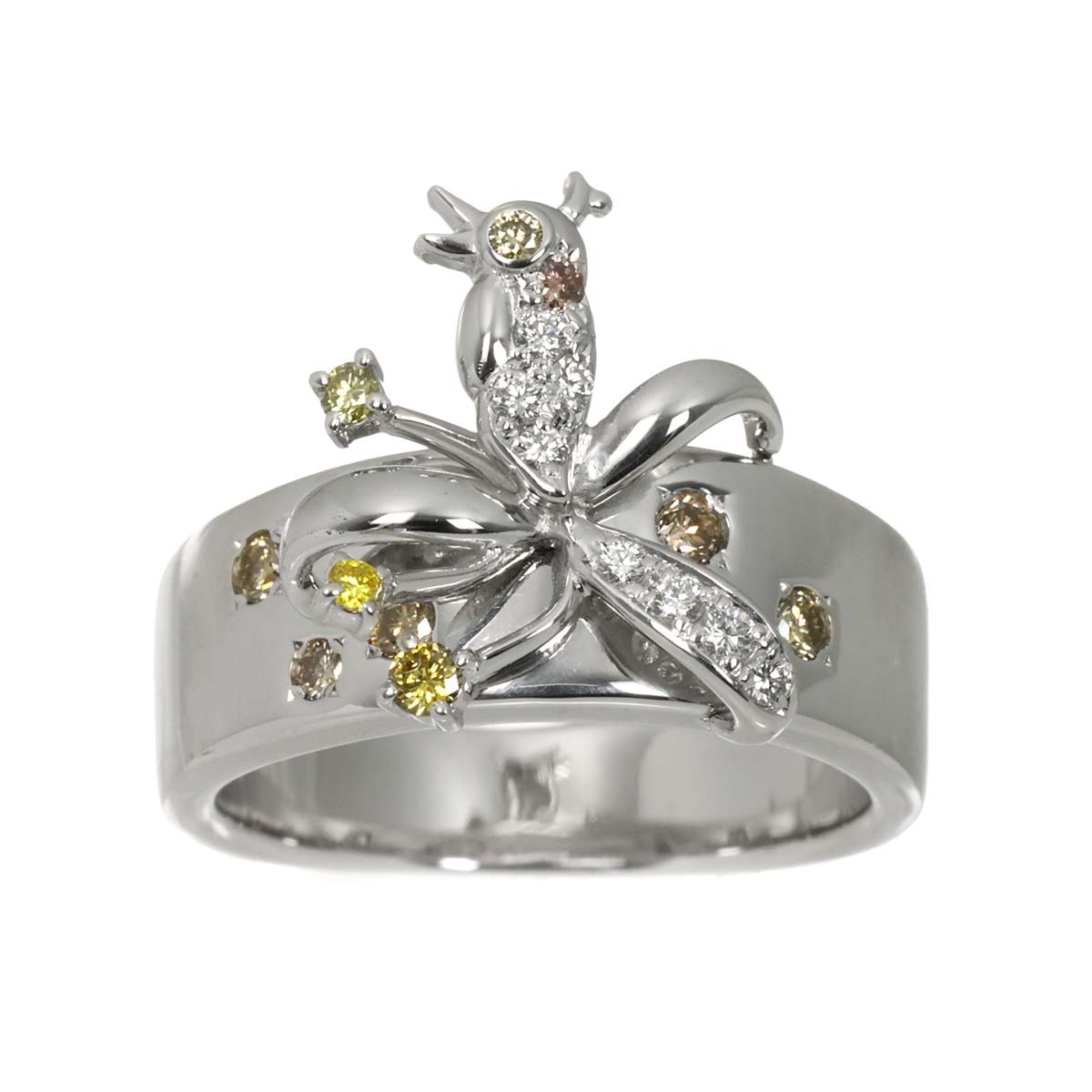 Diamond 0.35ct Ring 18K White Gold 750 Size8-8.25(US)