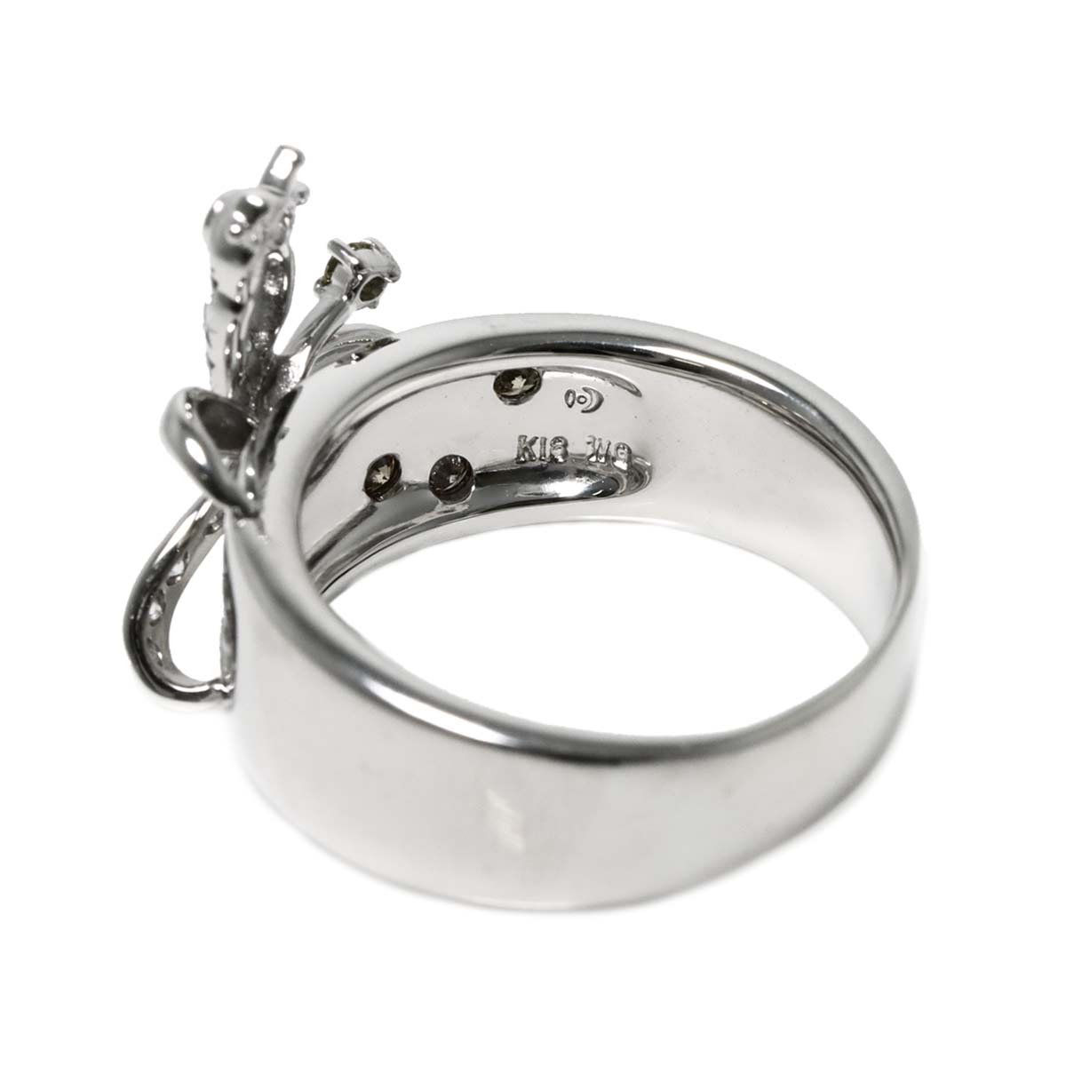 Diamond 0.35ct Ring 18K White Gold 750 Size8-8.25(US)