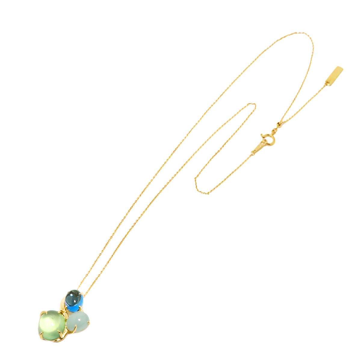 BlueTopaz Prenight Quartz Necklace 18K YG 750