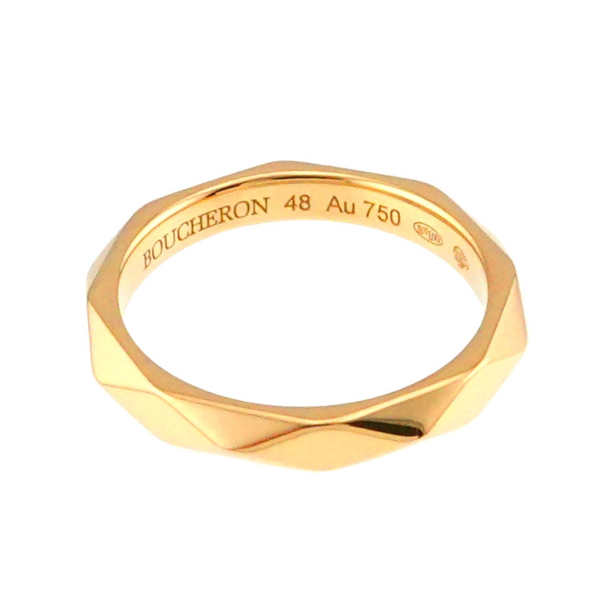 Facet Ring 18K YG 750 Size48 4.5(US)