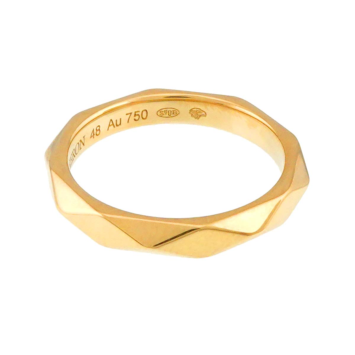 Facet Ring 18K YG 750 Size48 4.5(US)