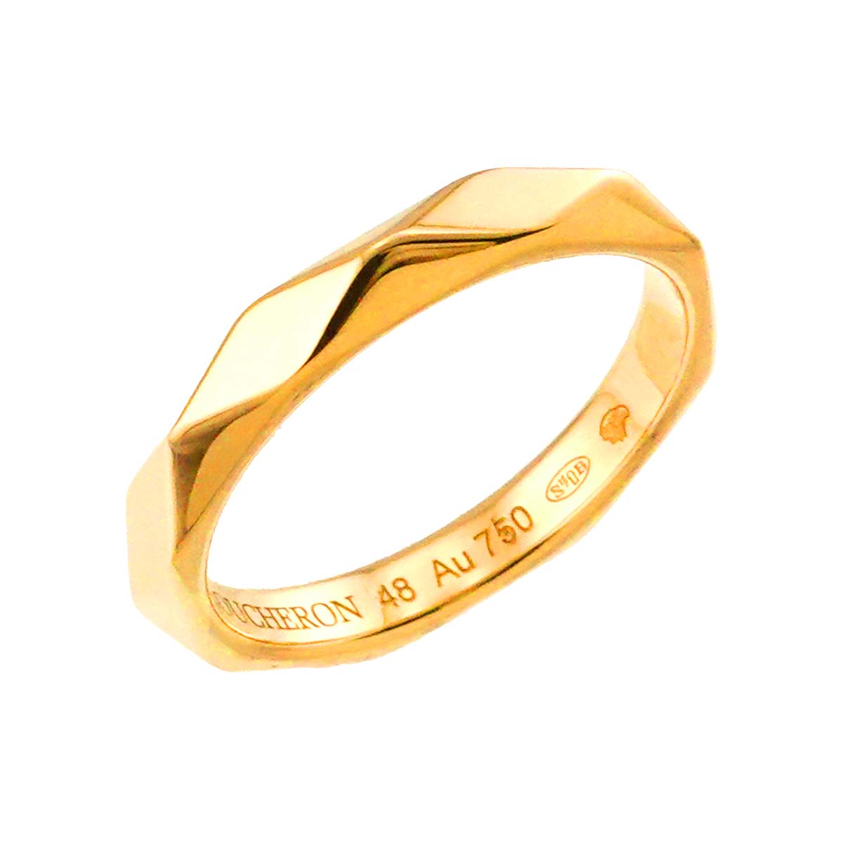 Facet Ring 18K YG 750 Size48 4.5(US)