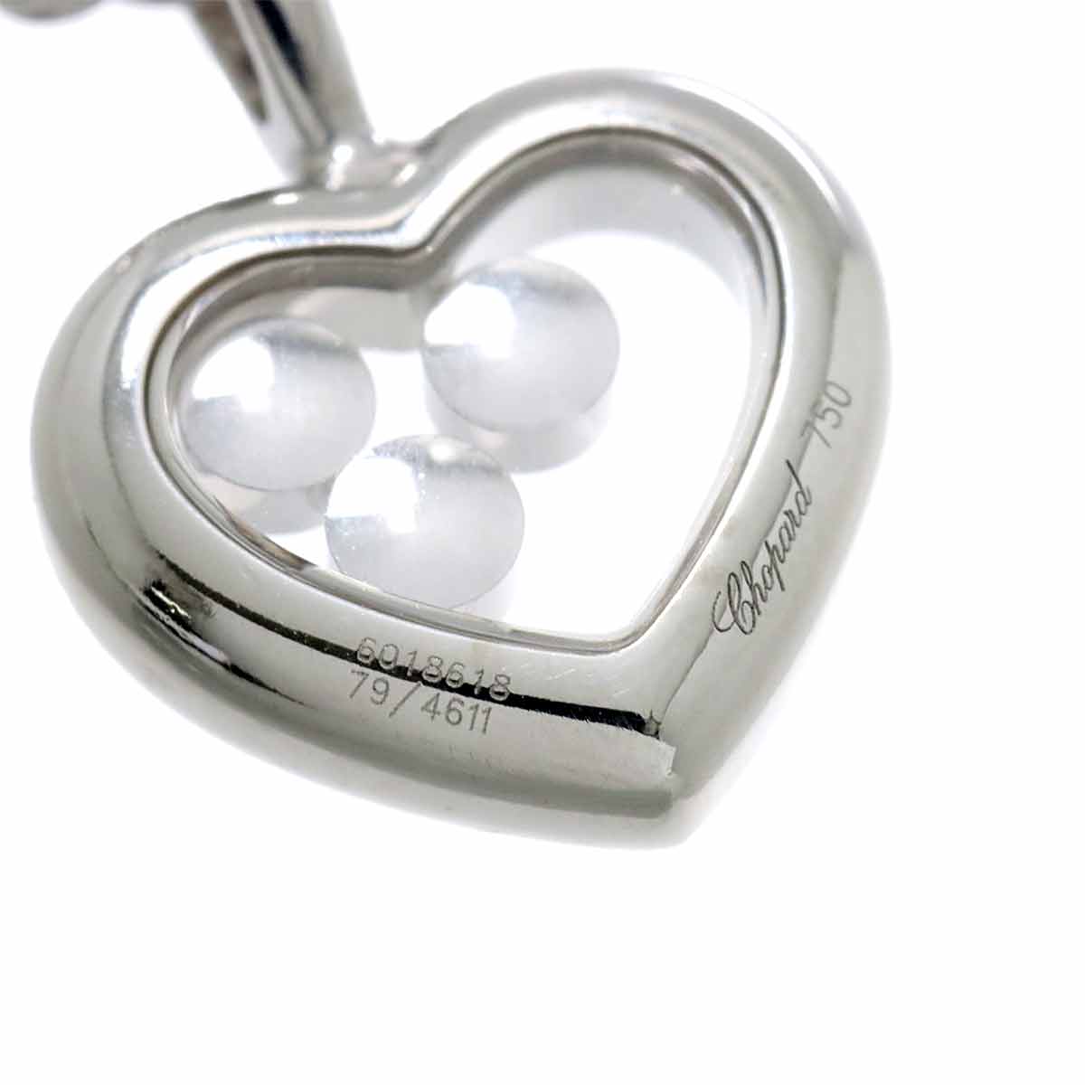 Happy Diamond Heart Necklace 18K White Gold 750