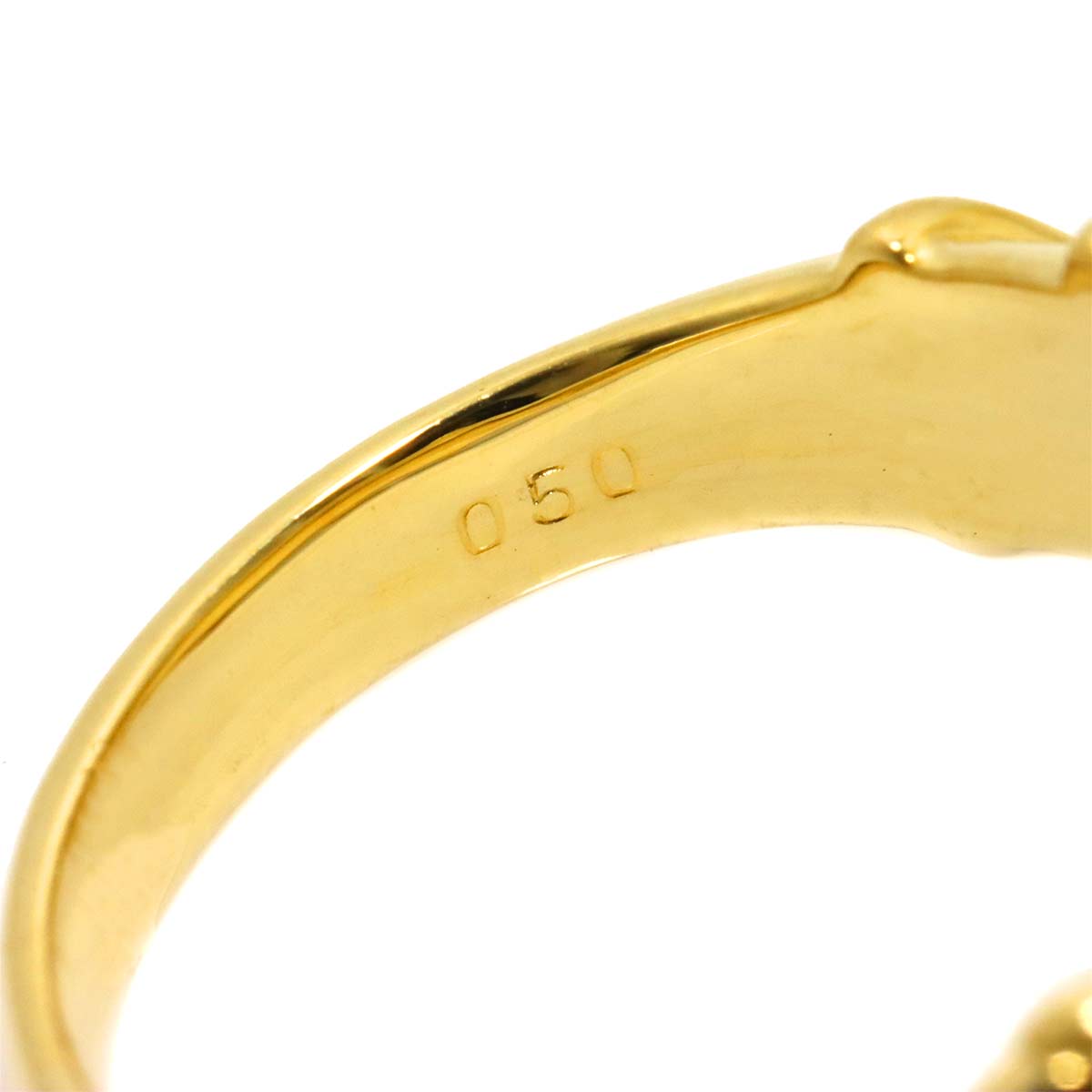 Akoya Pearl 7.6mm Diamond Ring 18K YG 750 size6(US)