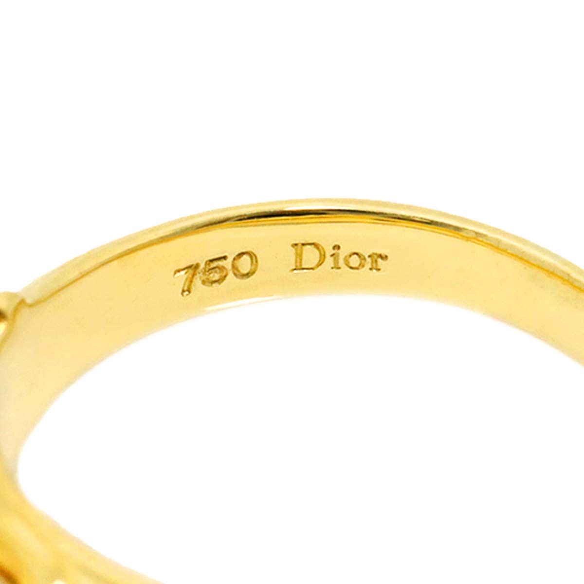 Akoya Pearl 7.6mm Diamond Ring 18K YG 750 size6(US)