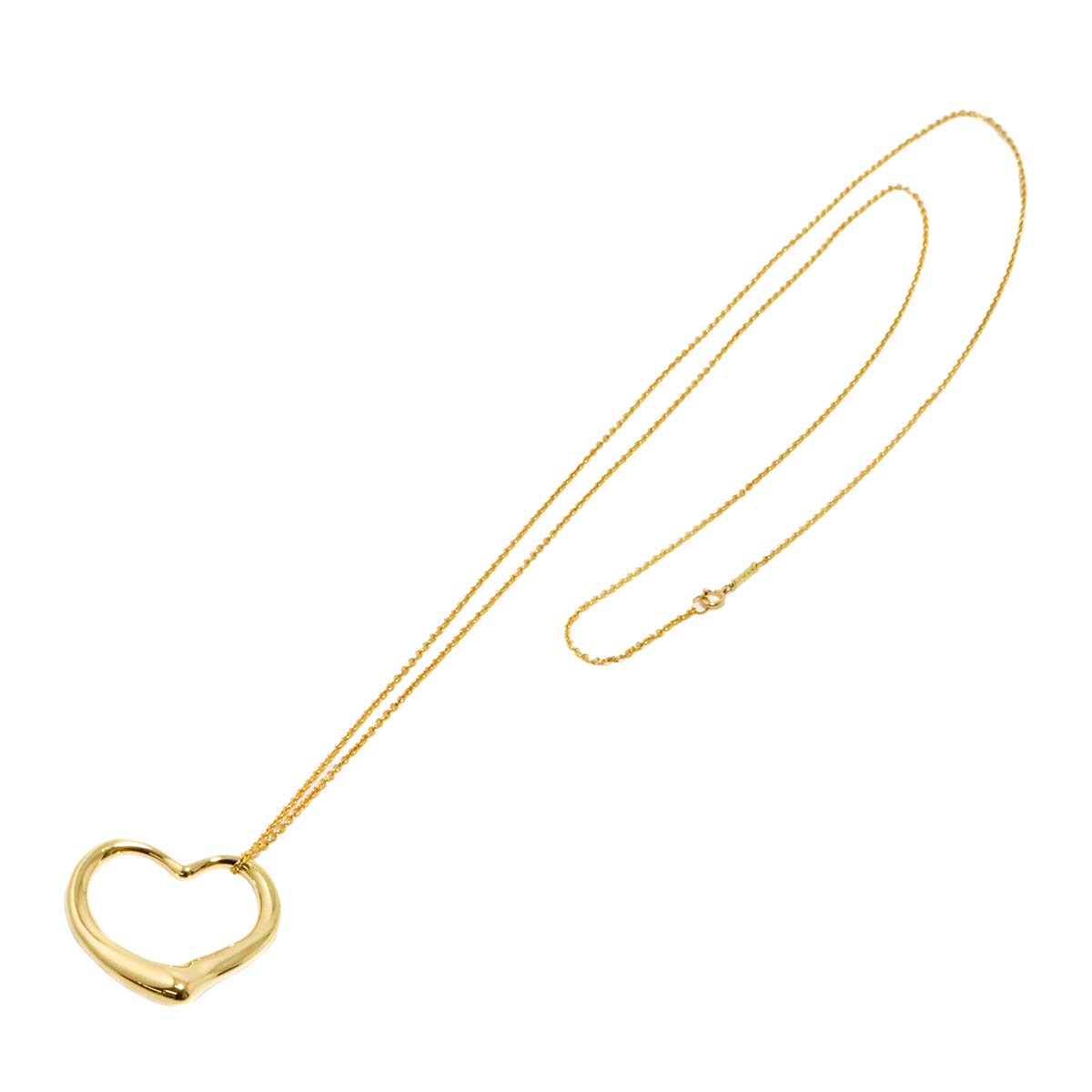 Open Heart Long Necklace 18K Yellow Gold 750