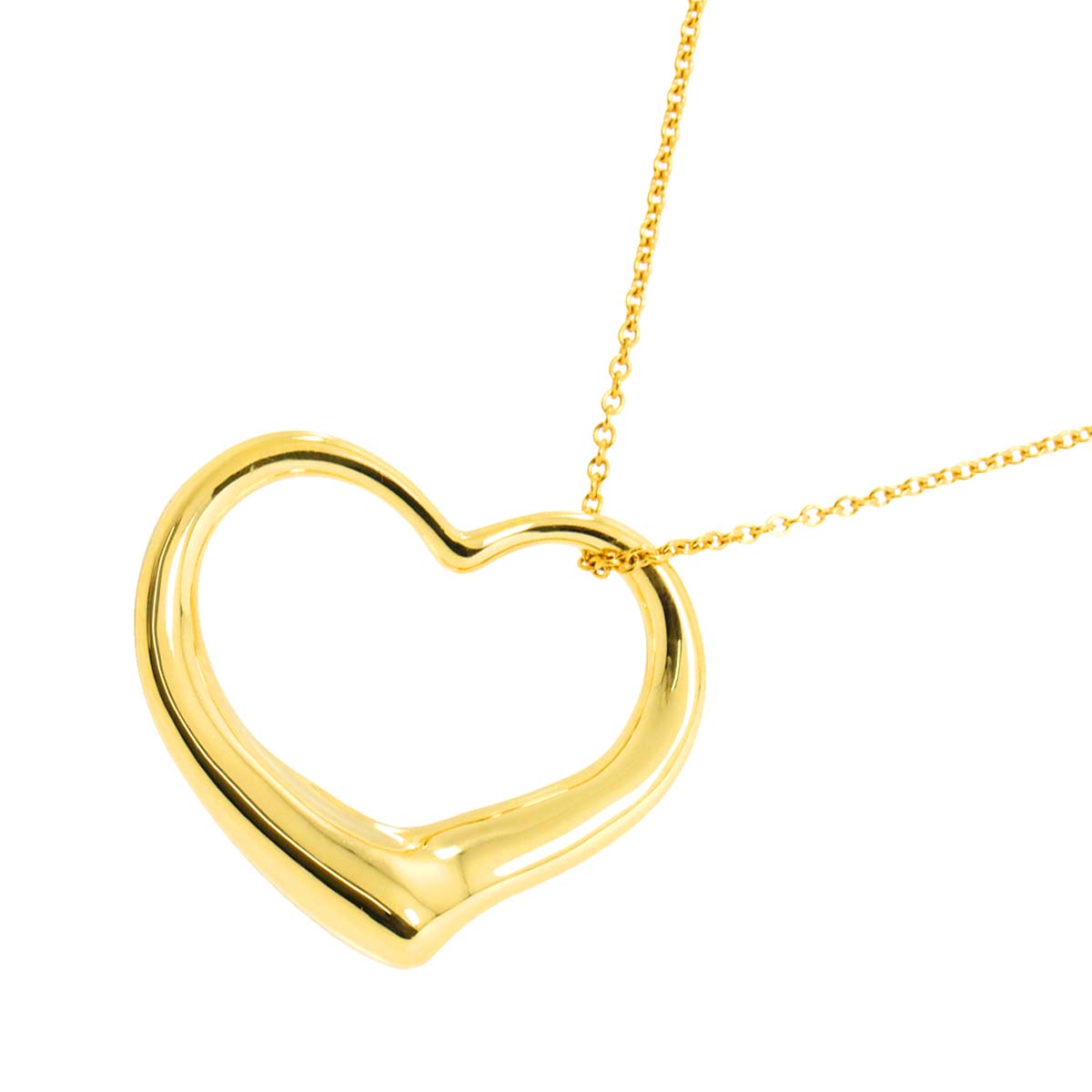 Open Heart Long Necklace 18K Yellow Gold 750
