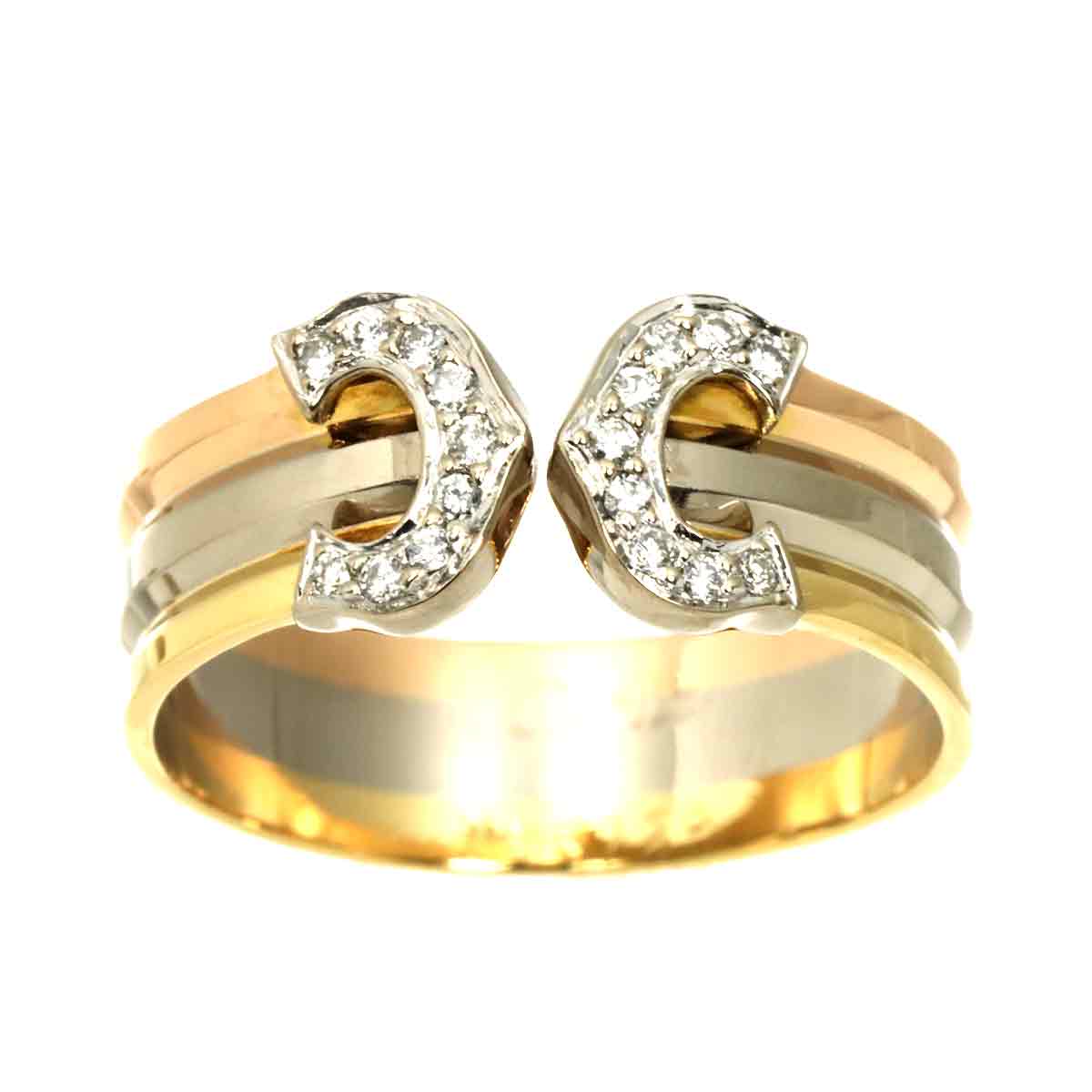 C2 Diamond Ring 18K YG WG PG 750 Size55 6.75(US)