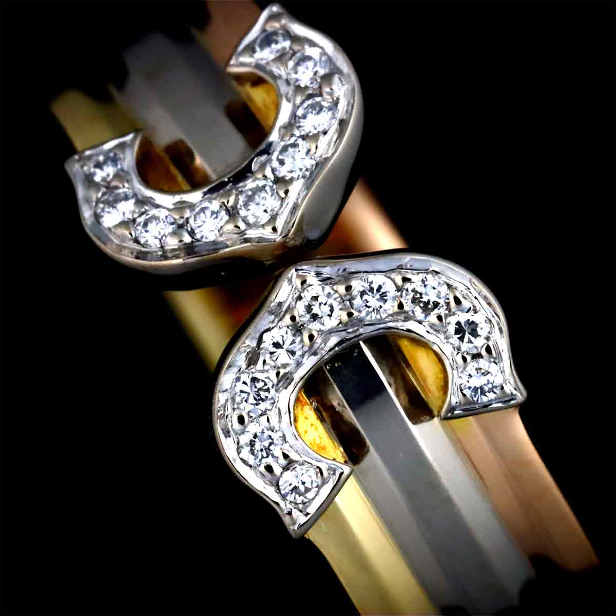 C2 Diamond Ring 18K YG WG PG 750 Size55 6.75(US)
