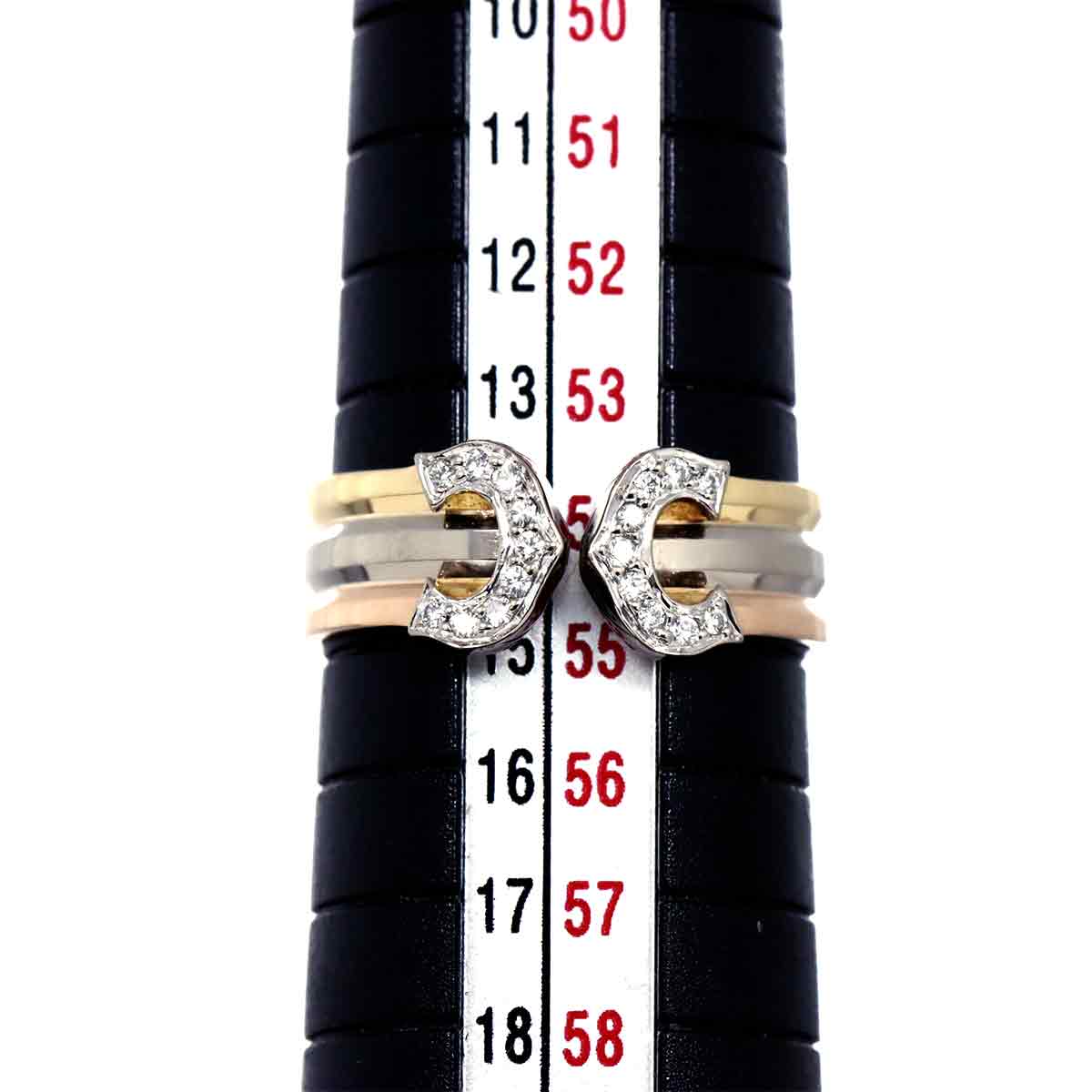 C2 Diamond Ring 18K YG WG PG 750 Size55 6.75(US)