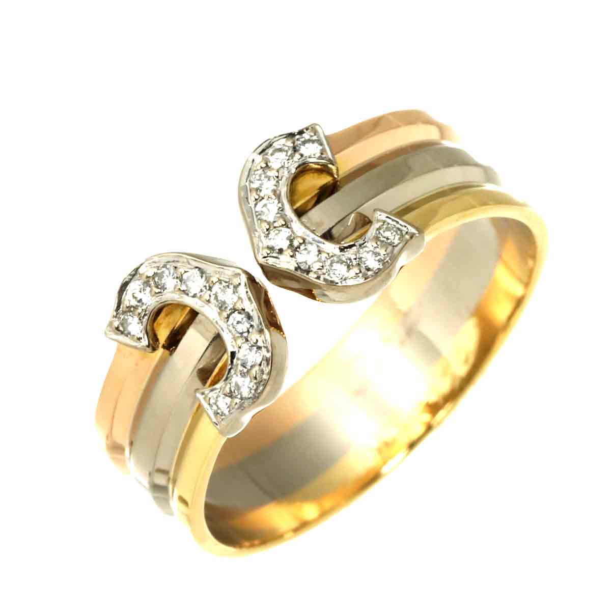 C2 Diamond Ring 18K YG WG PG 750 Size55 6.75(US)