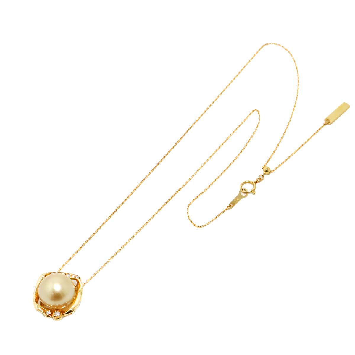 South Sea pearl 12.3mm Diamond 0.10ct Necklace 18K YG 750
