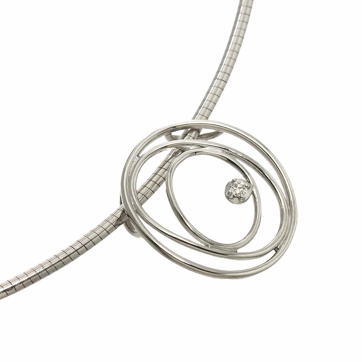 Diamond 0.01ct Necklace 18K WG White Gold 750