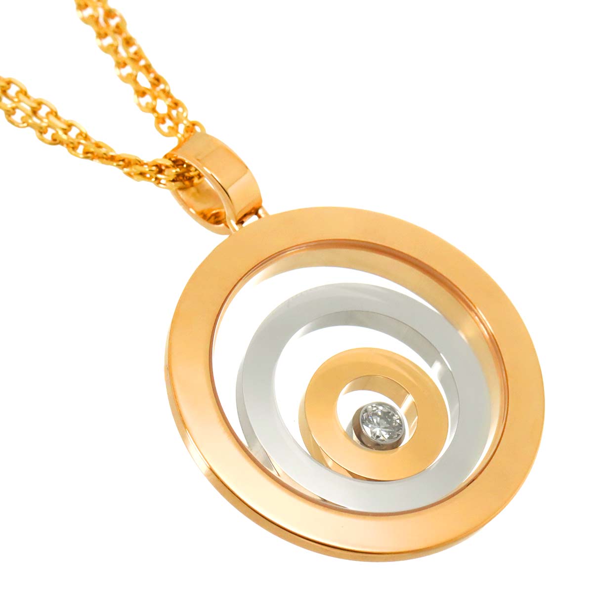 Happy Spirit Diamond Necklace 18K WG PG 750