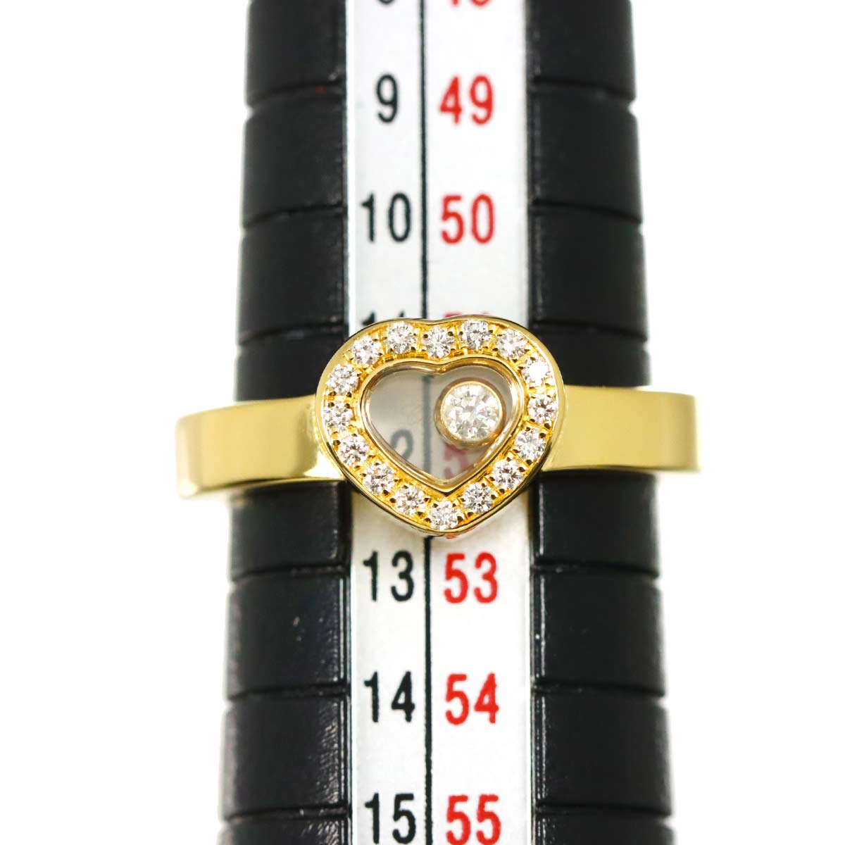 Happy Diamond Heart Ring 18K YG 750 Size6(US)