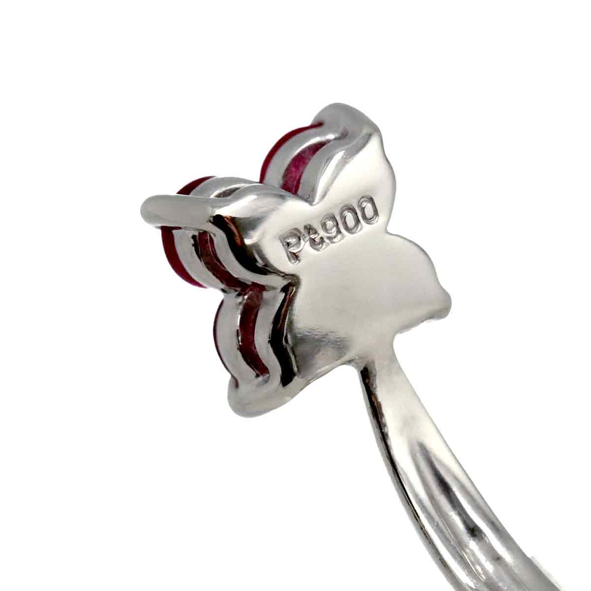 Ruby Earrings Clip on Pt Platinum