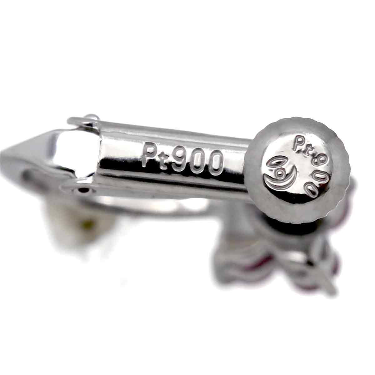 Ruby Earrings Clip on Pt Platinum
